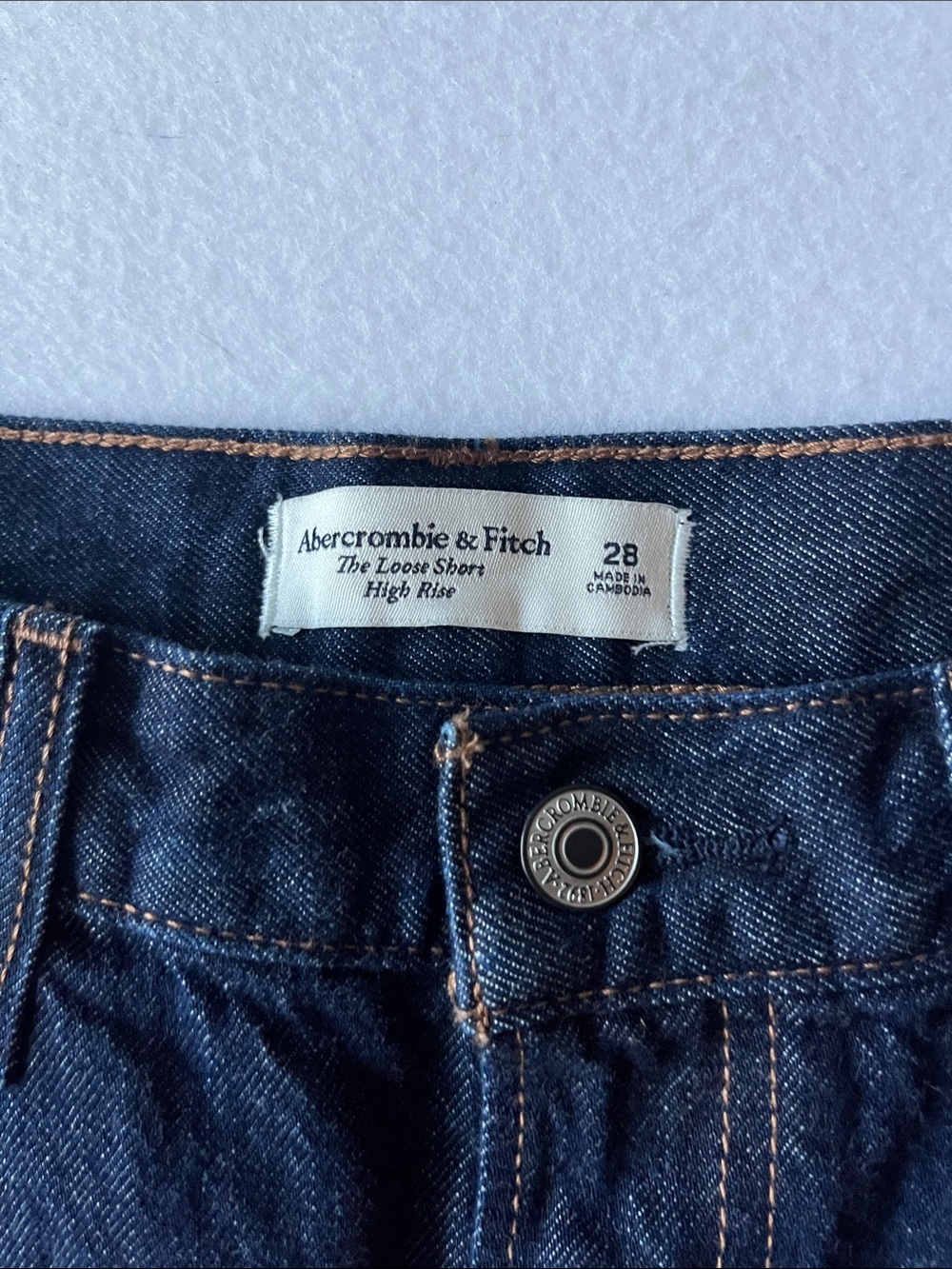 Abercrombie & Fitch Dark Indigo High Rise The Loose Short - Picture 2 of 10